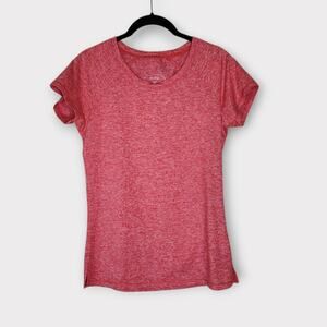 Oiselle Space Dye Running Top Lightweight Breathable Tee Red Womens Sm
